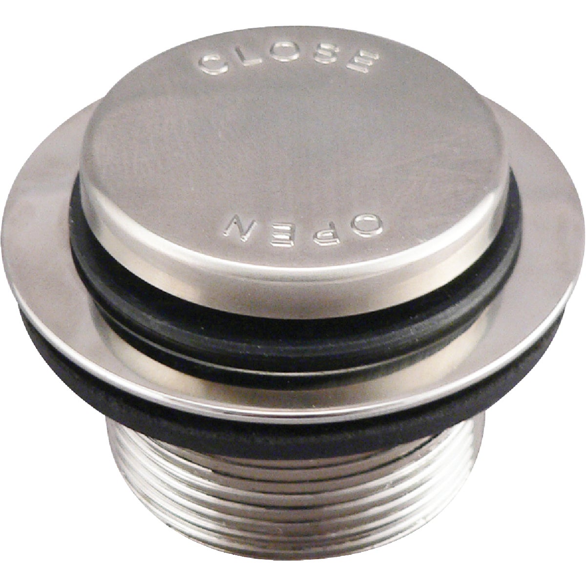 Foot Lok Stop Bathtub Drain Stopper, 5/16" Thread, Brushed Nickel Finish