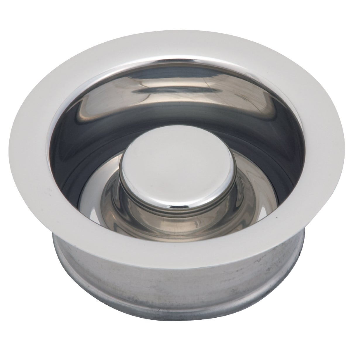 Polished Chrome Brass Garbage Disposal Flange And Stopper For In-sink-erator, Ge, Kenmore, Kitchenaid