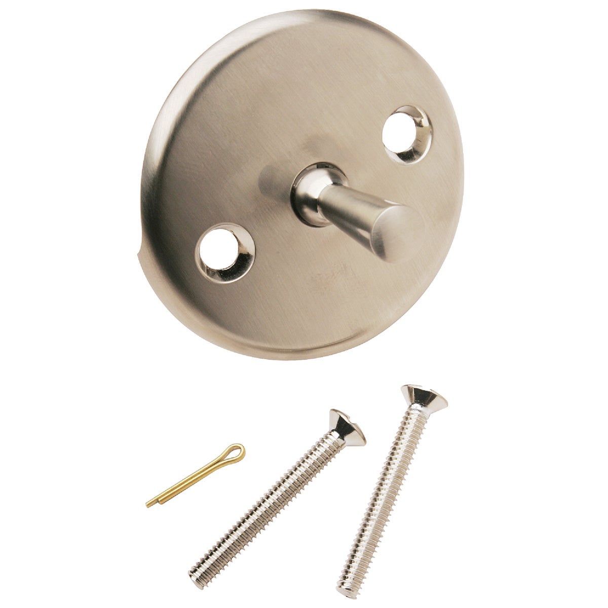 Two-hole Brushed Nickel Bath Drain Face Plate With Trip Lever - Model 438743