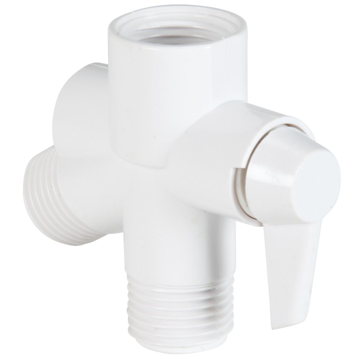 1/2 In. Mpt White Plastic Shower Diverter For Showerheads And Hand-held Showers