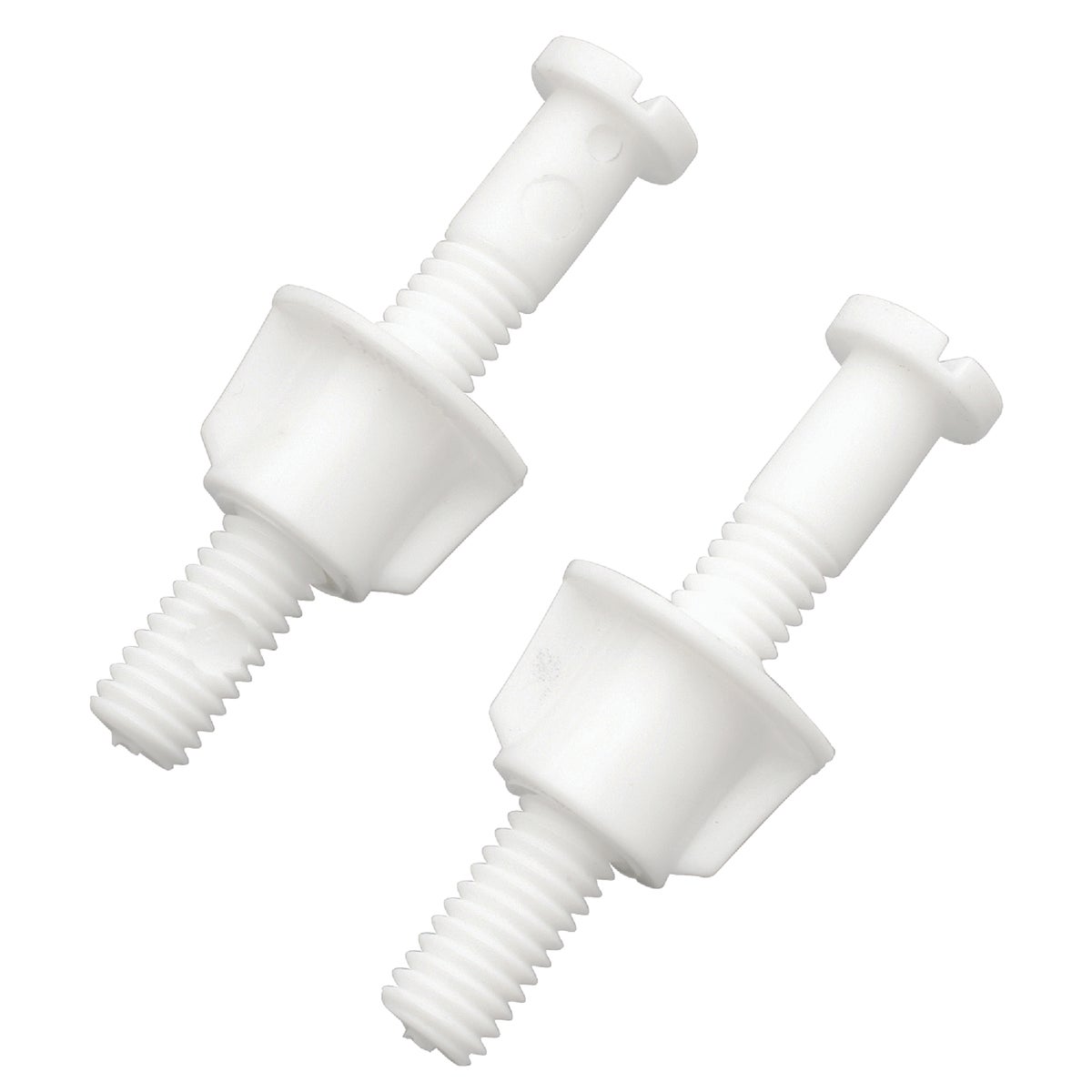 3/8" X 2-1/2" White Plastic Toilet Seat Hinge Bolt - Universal Fit