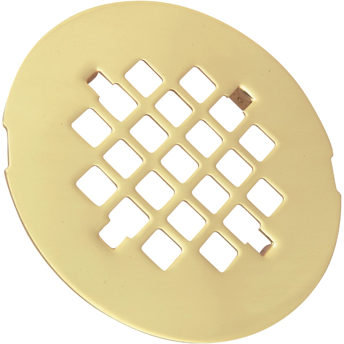 4-1/4 Inch Polished Brass Snap-in Shower Drain Strainer - Model 456144