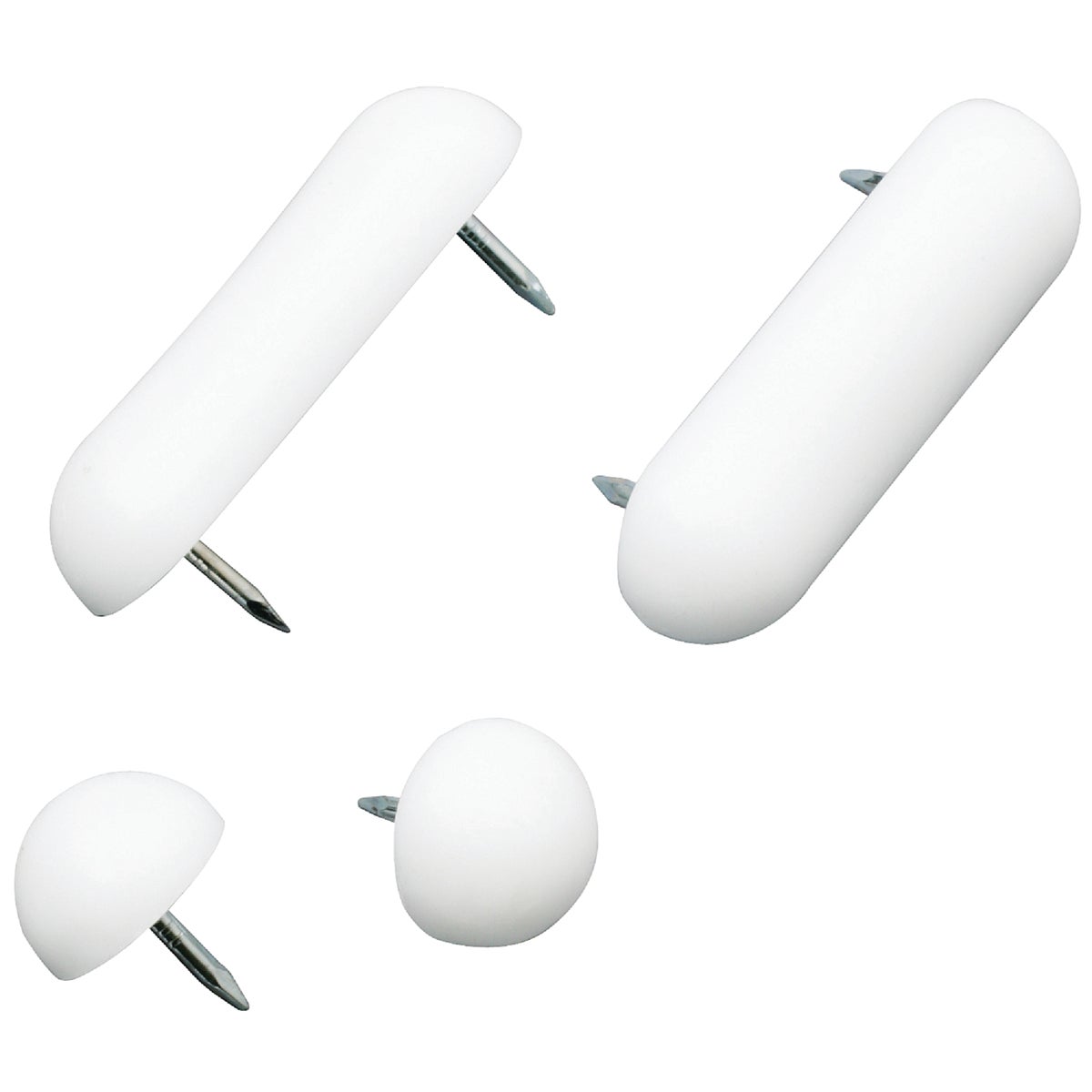 2" X 3/4" White Plastic Toilet Seat Tack-it Bumper Set - 4 Pieces
