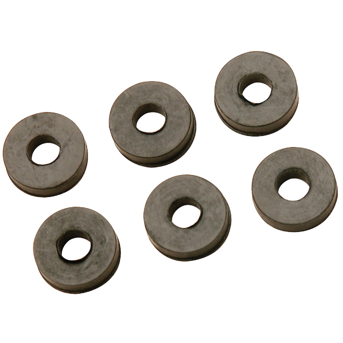 5/8 Inch Black Flat Faucet Washer - Rubber, 3/8 Inch Id, 6 Count