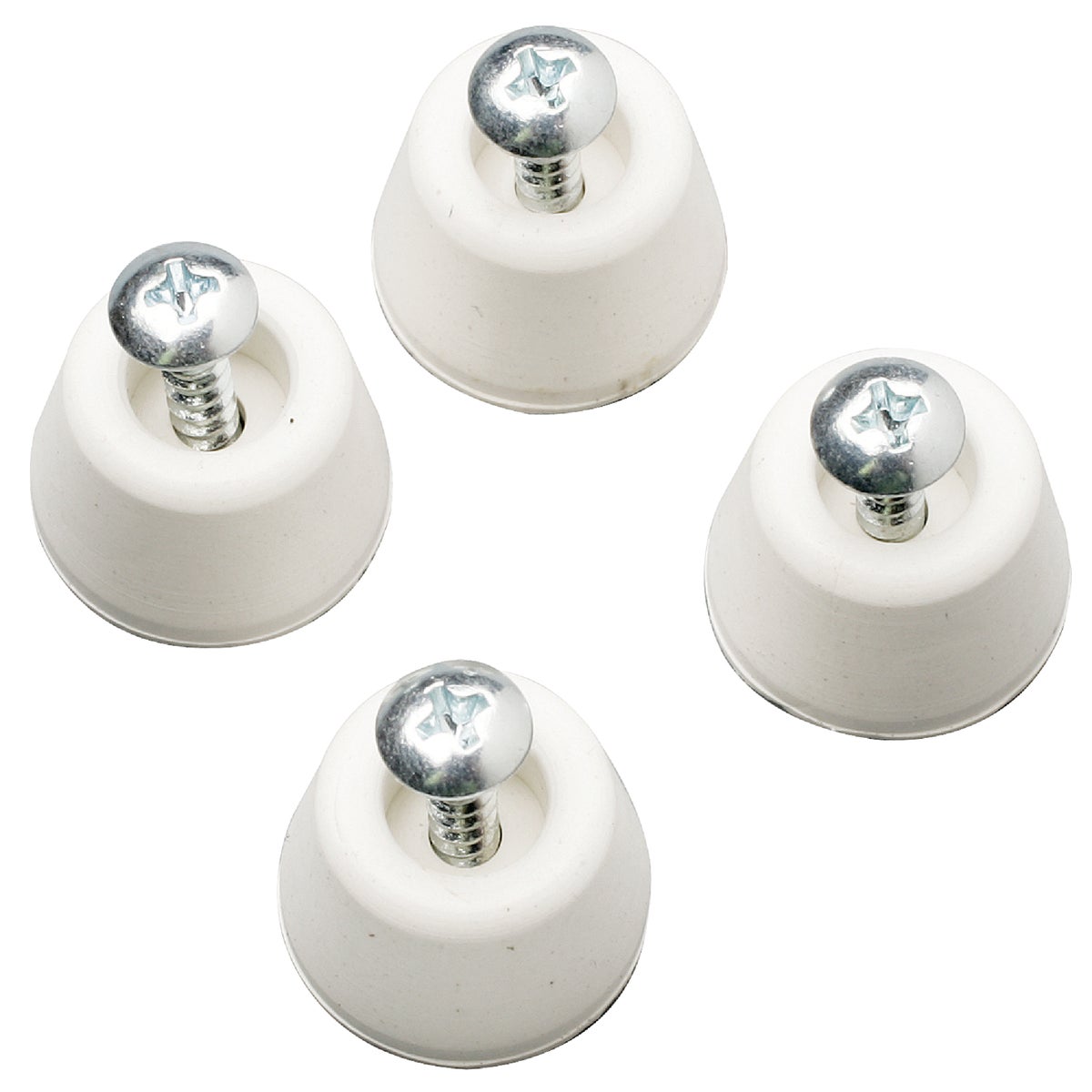 3/4" White Vinyl Toilet Seat Screw Bumper Set - Durable And Stain-free