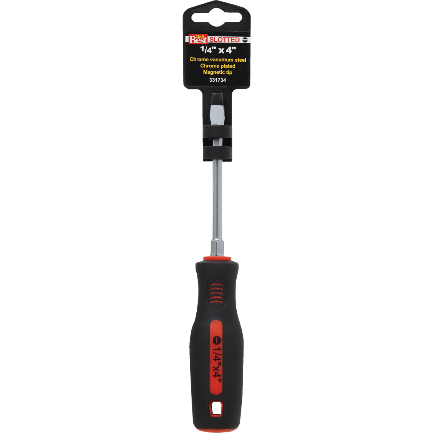1/4 In. X 4 In. Slotted Screwdriver With Magnetic Tip And Grip Handle