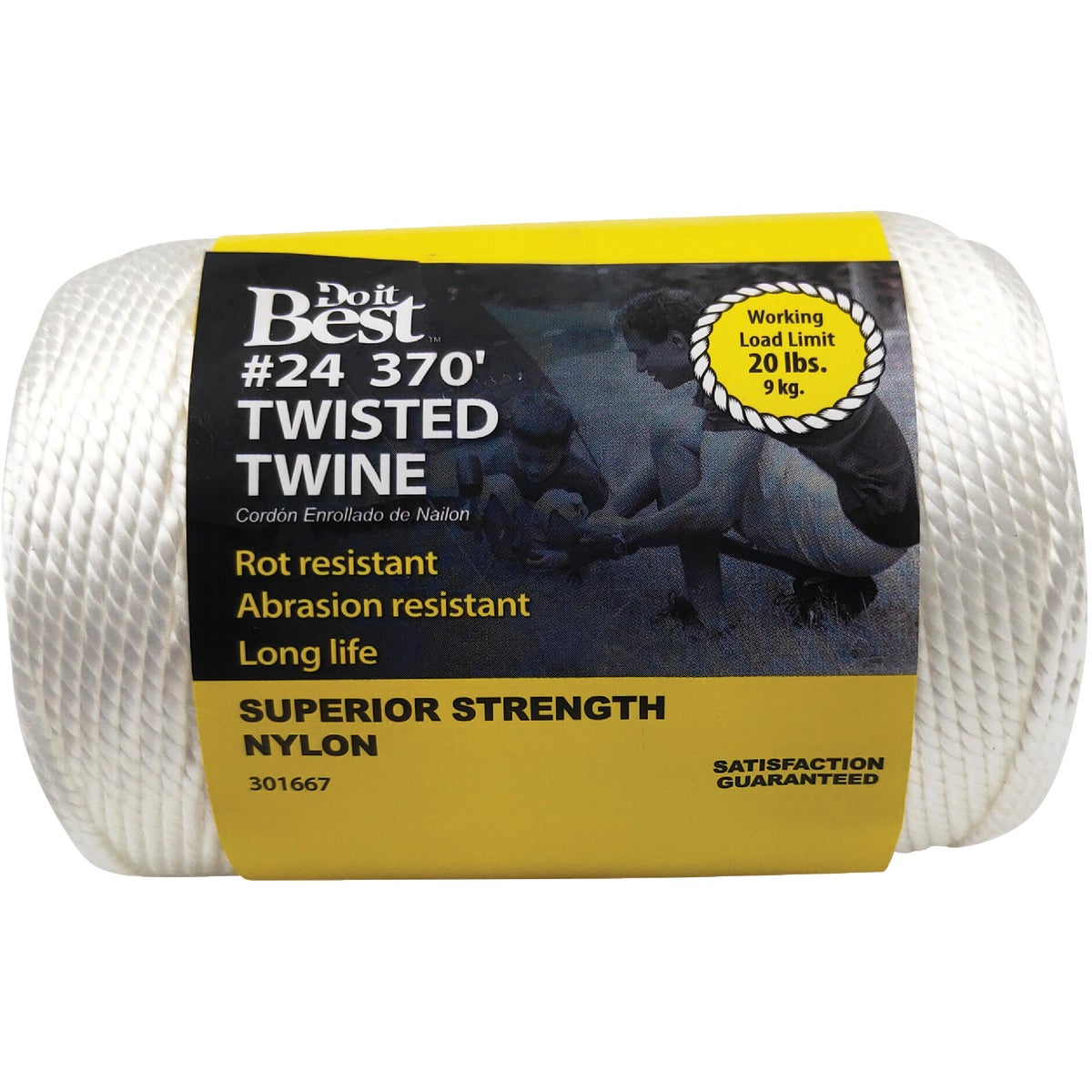 #24 X 370 Ft. White Nylon Twisted Twine - High Strength & Versatile