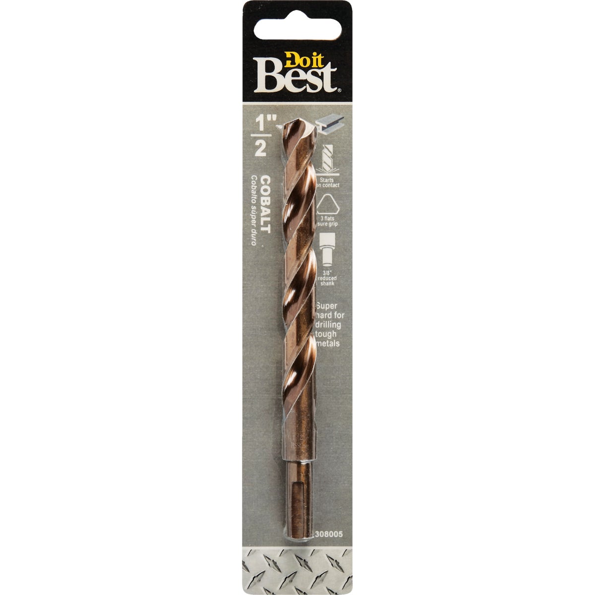 1/2 Inch Cobalt Drill Bit - 6 Inch Length, 135 Degree Tip Angle