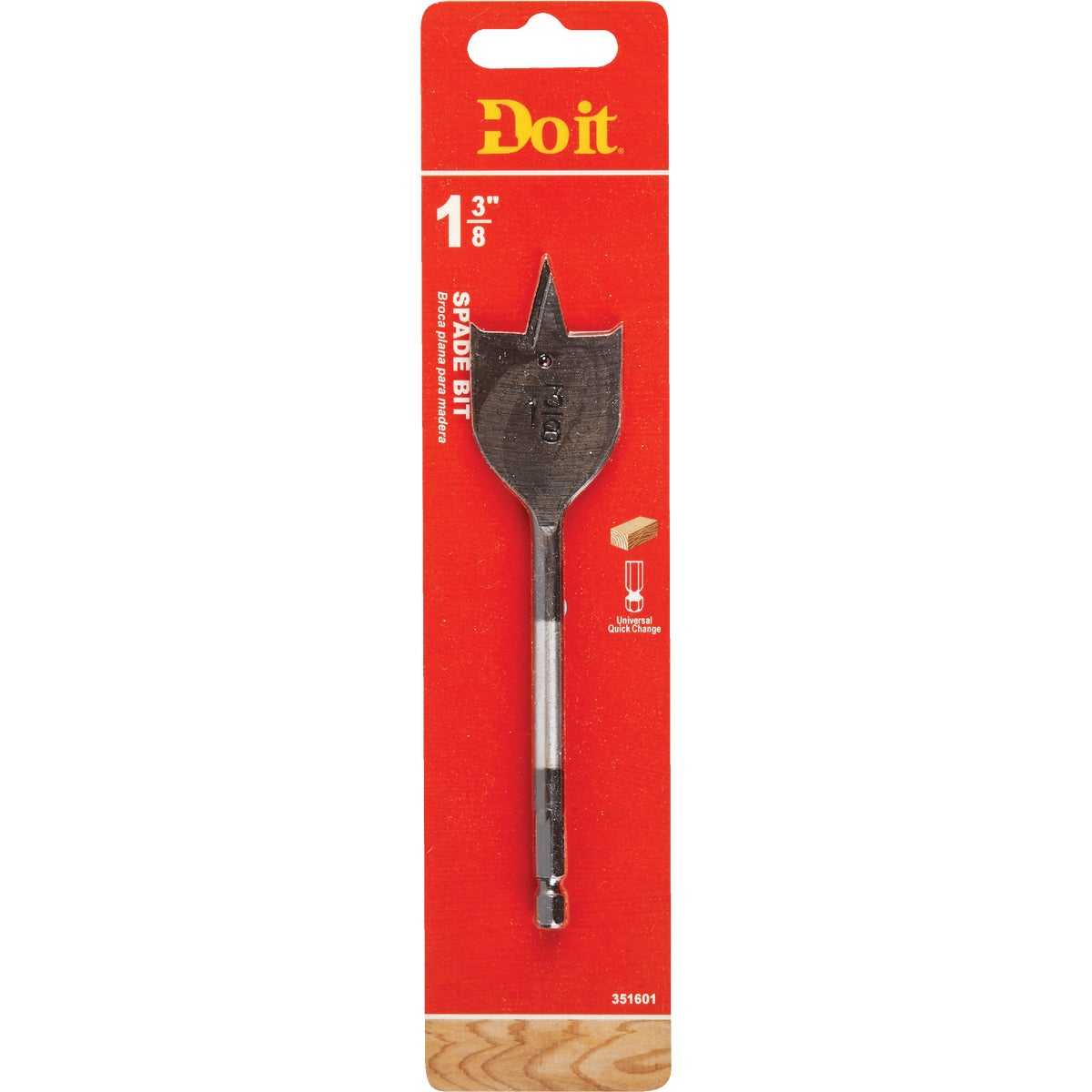 1-3/8 In. X 6-1/4 In. Carbon Steel Spade Bit With 1/4 In. Hex Shank