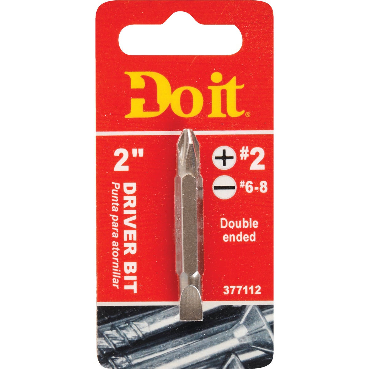 Phillips #2 Slotted Double-end Screwdriver Bit - 2-1/2" Length