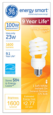 23-watt Mini Twist Compact Fluorescent Light Bulb - Model 42111