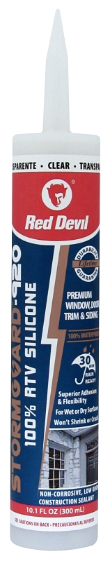 Stormguard 920 100% Silicone Clear Sealant 10.1 Ounce Tube For Windows And Doors