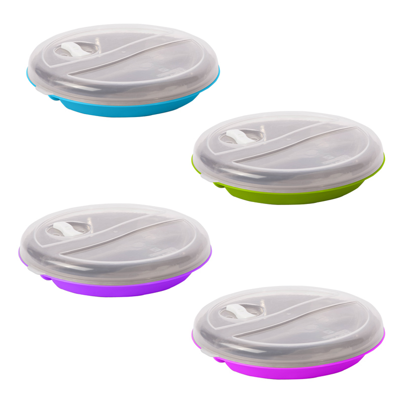 MICROWAVE - DIVIDED PLATE WITH COVER