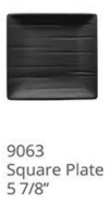 BLACK SATIN - MELAMINE - SQUARE PLATE - 5 7/8"