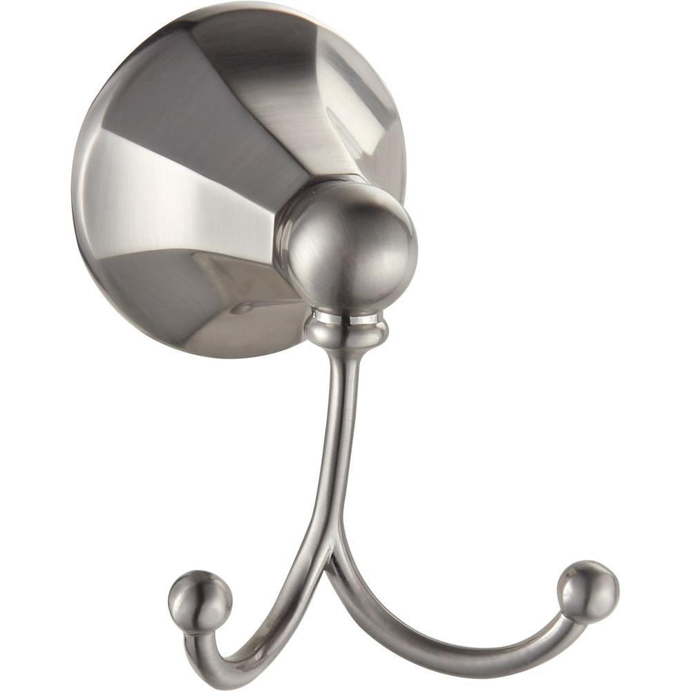 Heaven Double Robe Hook In Satin Nickel - Durable Metal Construction