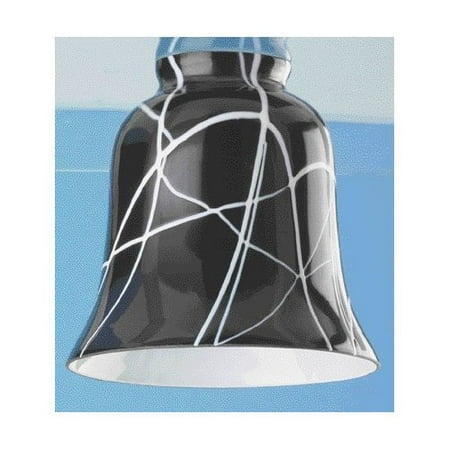 Lighting Black Ceiling Fan Light Shade Set With White Splatter Design - 3 Pieces