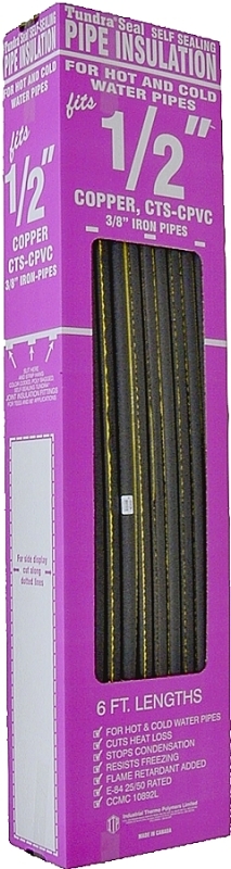 Tundra 3/8 In. Wall Self-Sealing Polyethylene Pipe Insulation Wrap, 1/2 In. x 6 Ft.