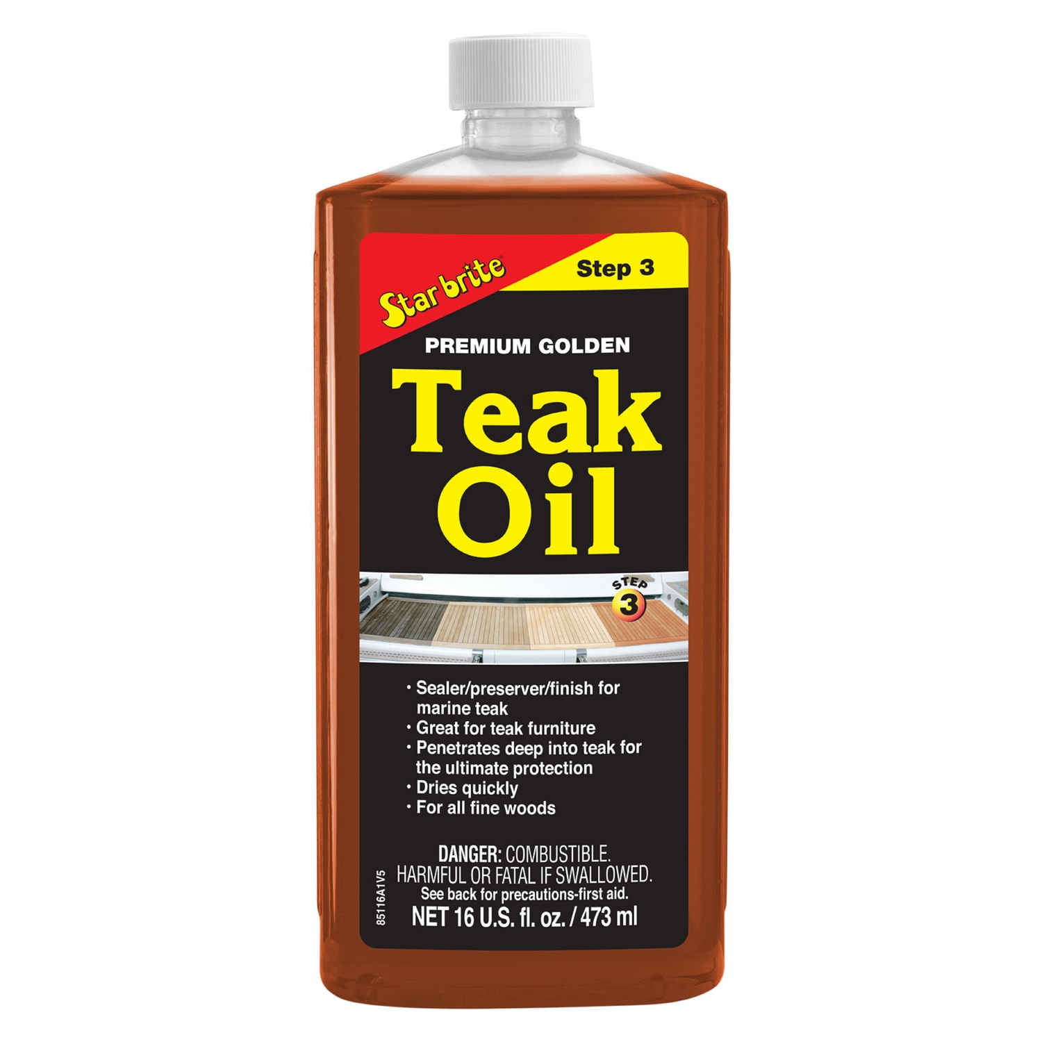 1 Pt. Premium Golden Teak Oil Finish For Marine Teak & Fine Woods
