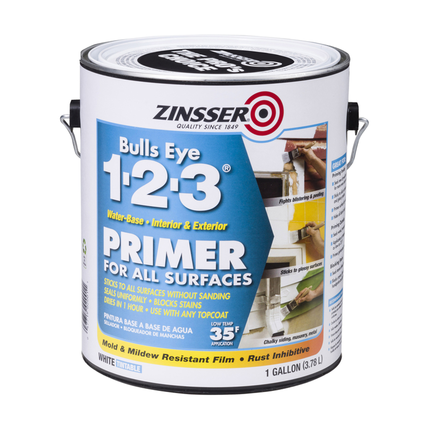Bulls Eye 1-2-3 Primer Sealer& Stain Killer, White, 1 Gallon