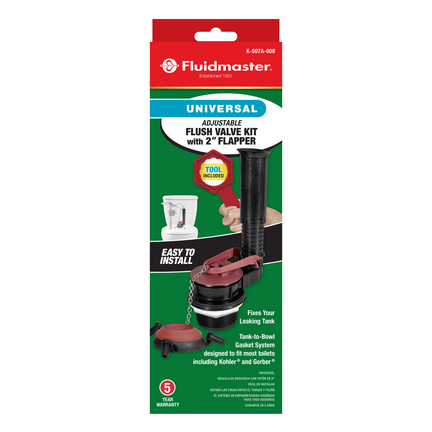 K-507a-008 Universal 2 In. Adjustable Flush Valve Repair Kit