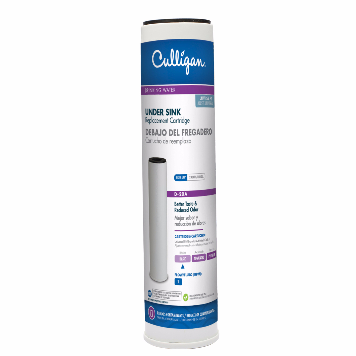 D-20a Under Sink Drinking Water Filter Cartridge - 12 Months Life