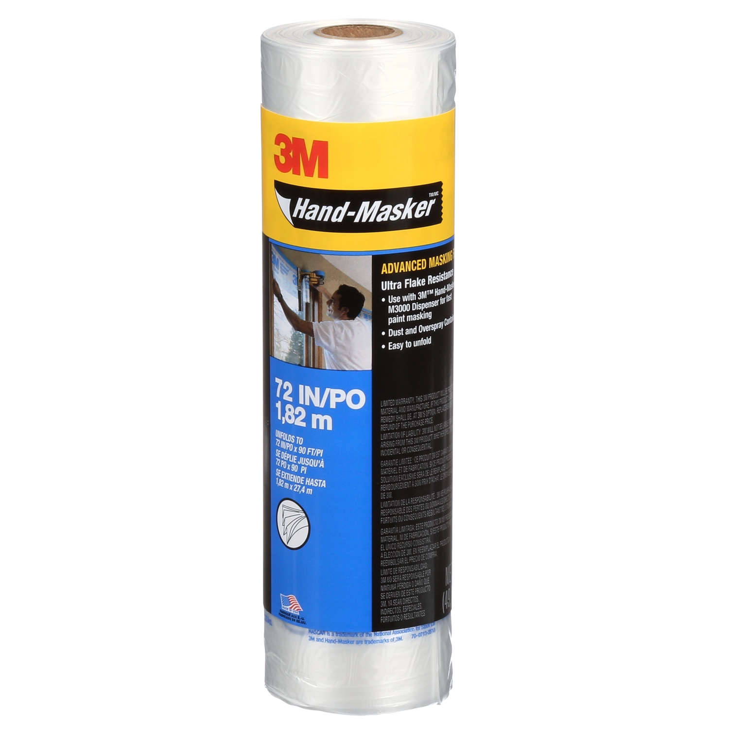 Hand-masker 72 In. W X 90 Ft. L Clear Plastic Advanced Masking Film Amf72