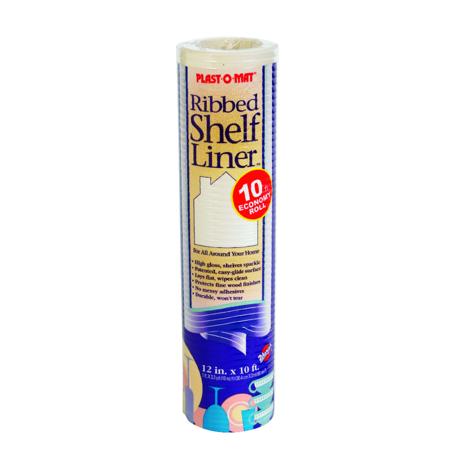 Plast-o-mat 10 Ft. L X 12 In. W Bisque Non Adhesive Ribbed Shelf Liner