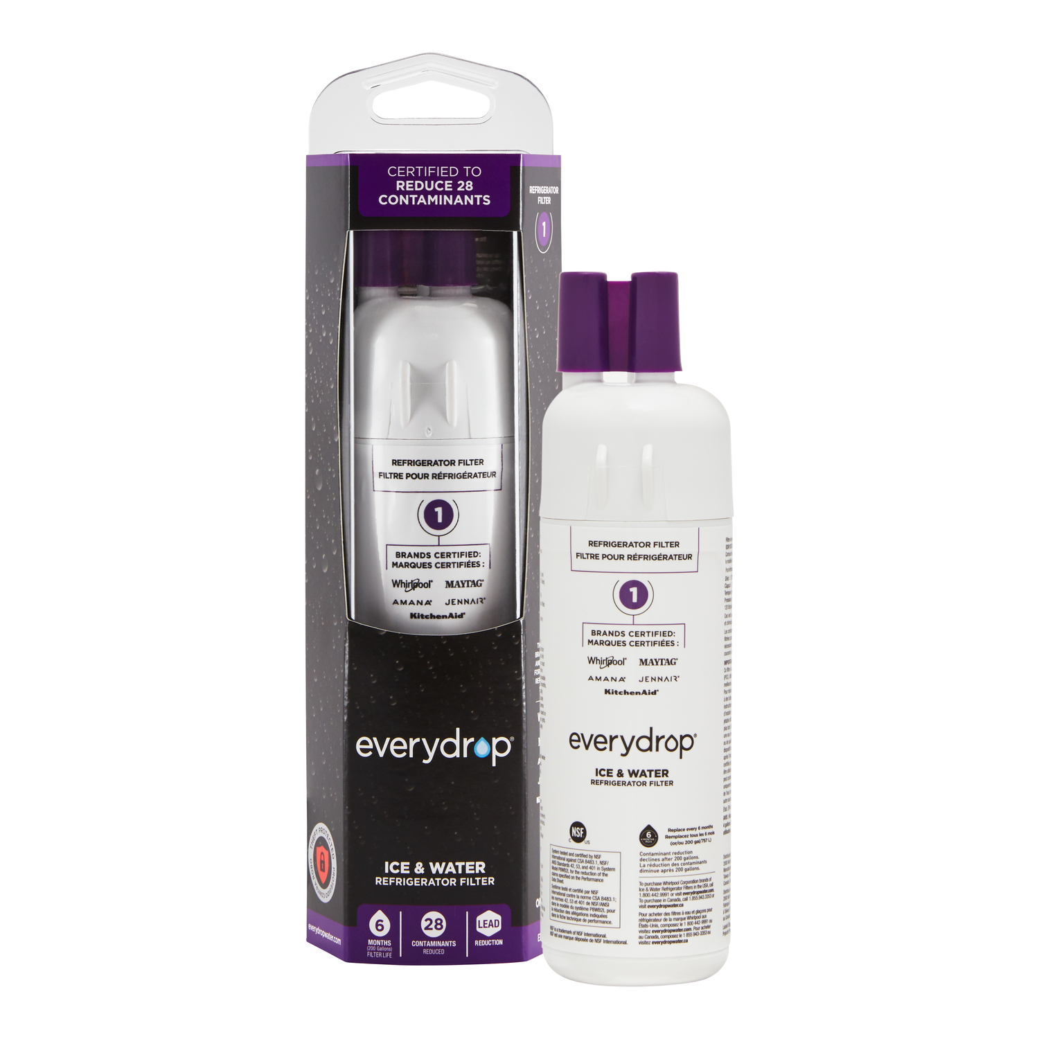 Refrigerator Water Filter, Side-By-Side, Filter 1