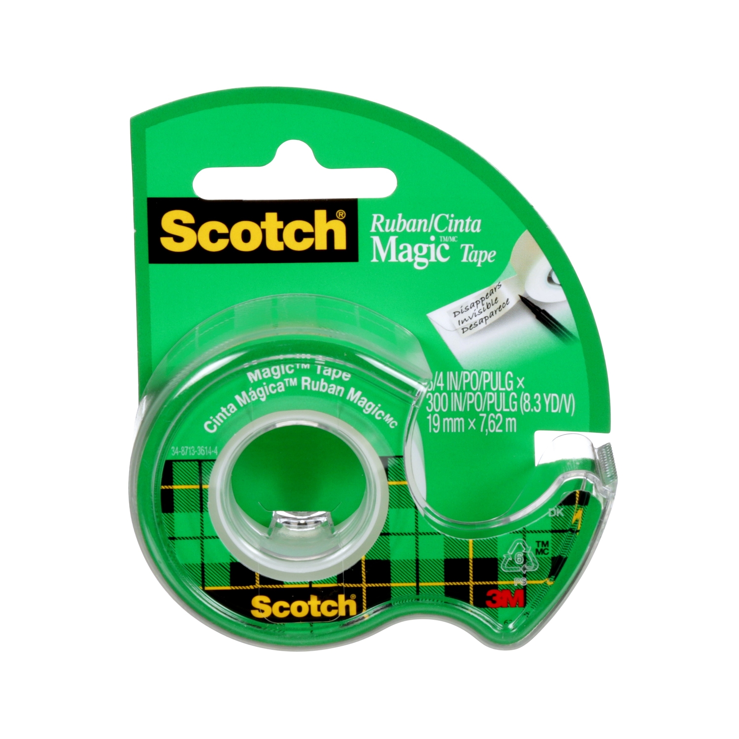 Magic Transparent Tape, 3/4 x 300 In.