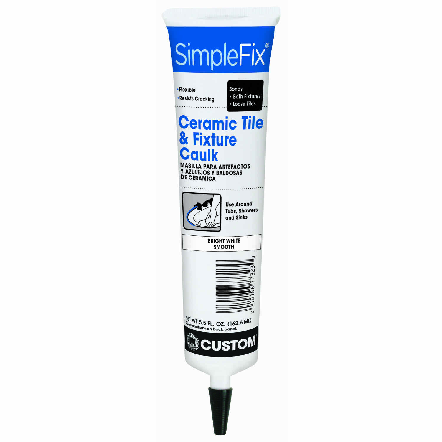 Simplefix 5.5 Oz. Bright White Siliconized Acrylic Tile Caulk