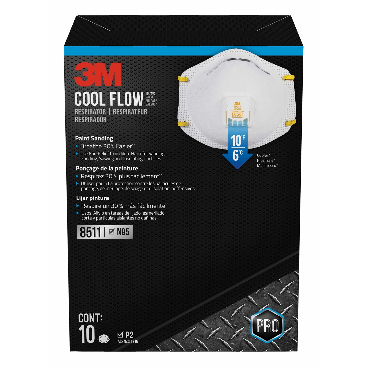 3M N95 Cool Flow Valve Respirator for Paint Prep (10-Pack)