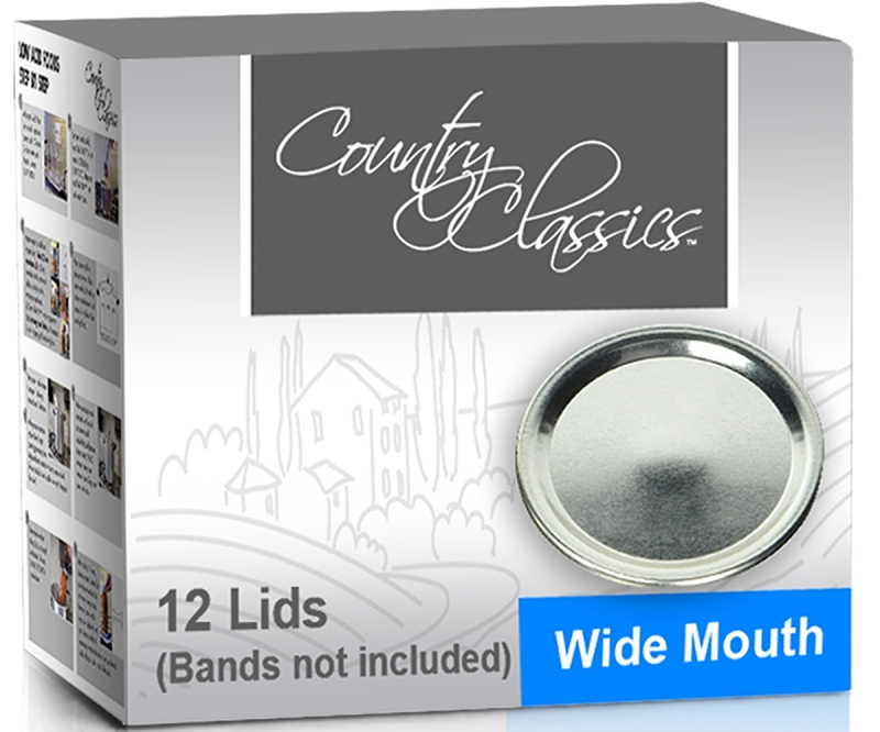 Country Classics Wide Mouth Canning Jar Lids (12-Count)