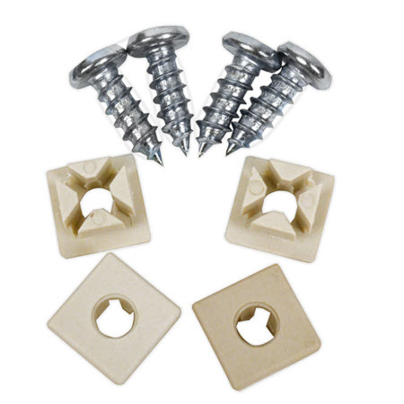 Custom Accessories White License Plate Fasteners