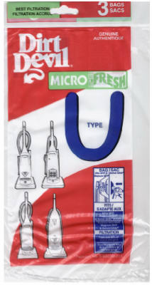 Dirt Devil Type U Allergen Filtration Vacuum Bag (3-Pack)