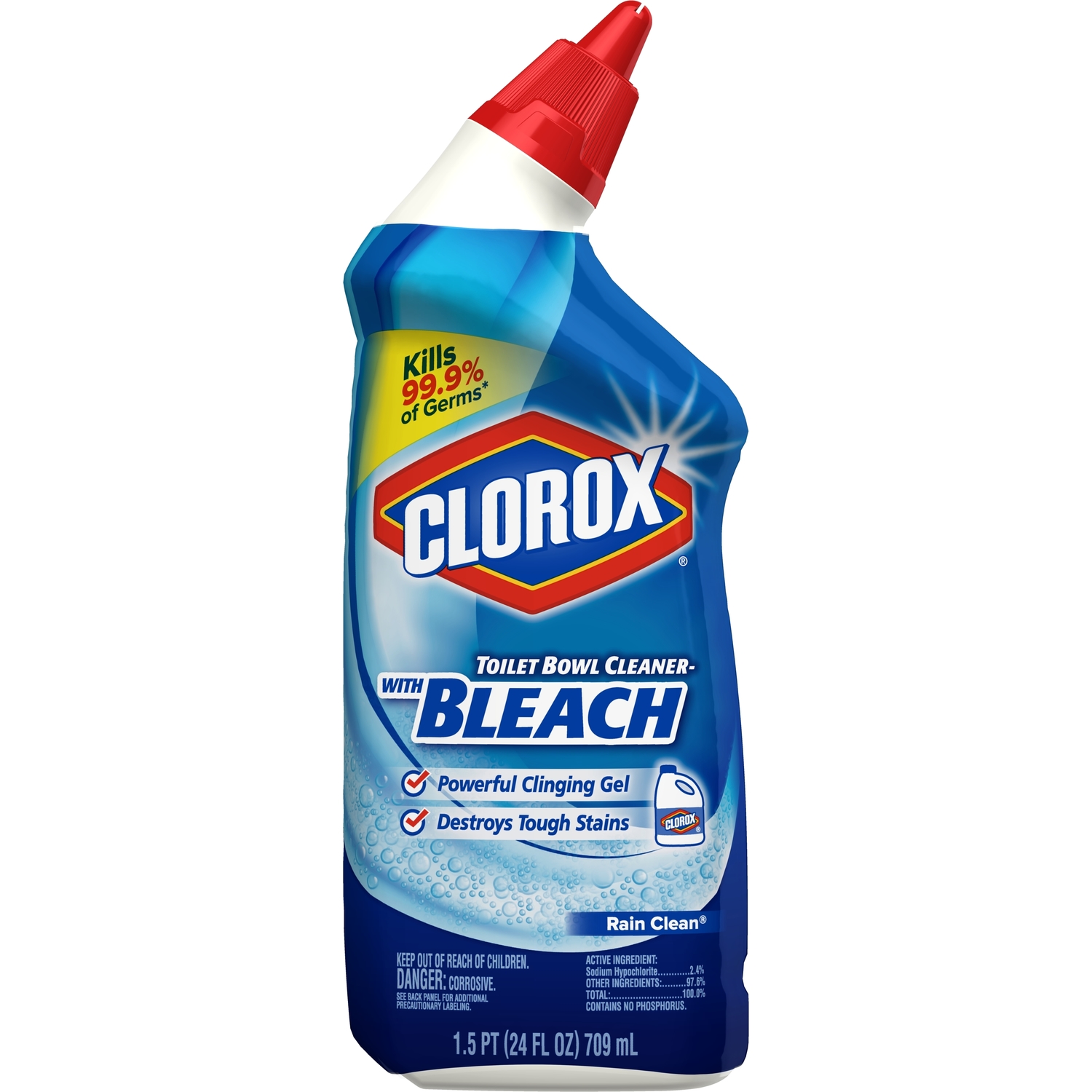 Rain Clean Toilet Bowl Cleaner With Bleach, 24 oz.
