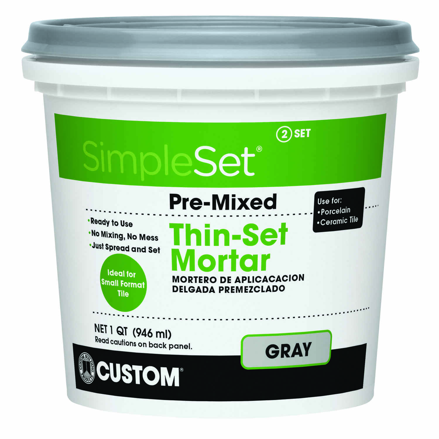 Simpleset Quart Gray Pre-mixed Thin-set Mortar For Tile