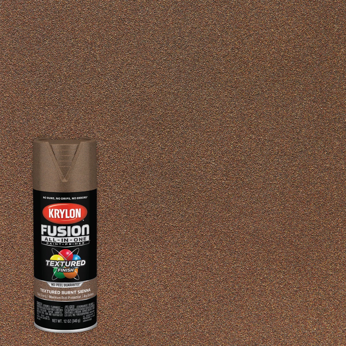 Fusion All-In-One Spray Paint + Primer, Textured Burnt Sienna, 12-oz.