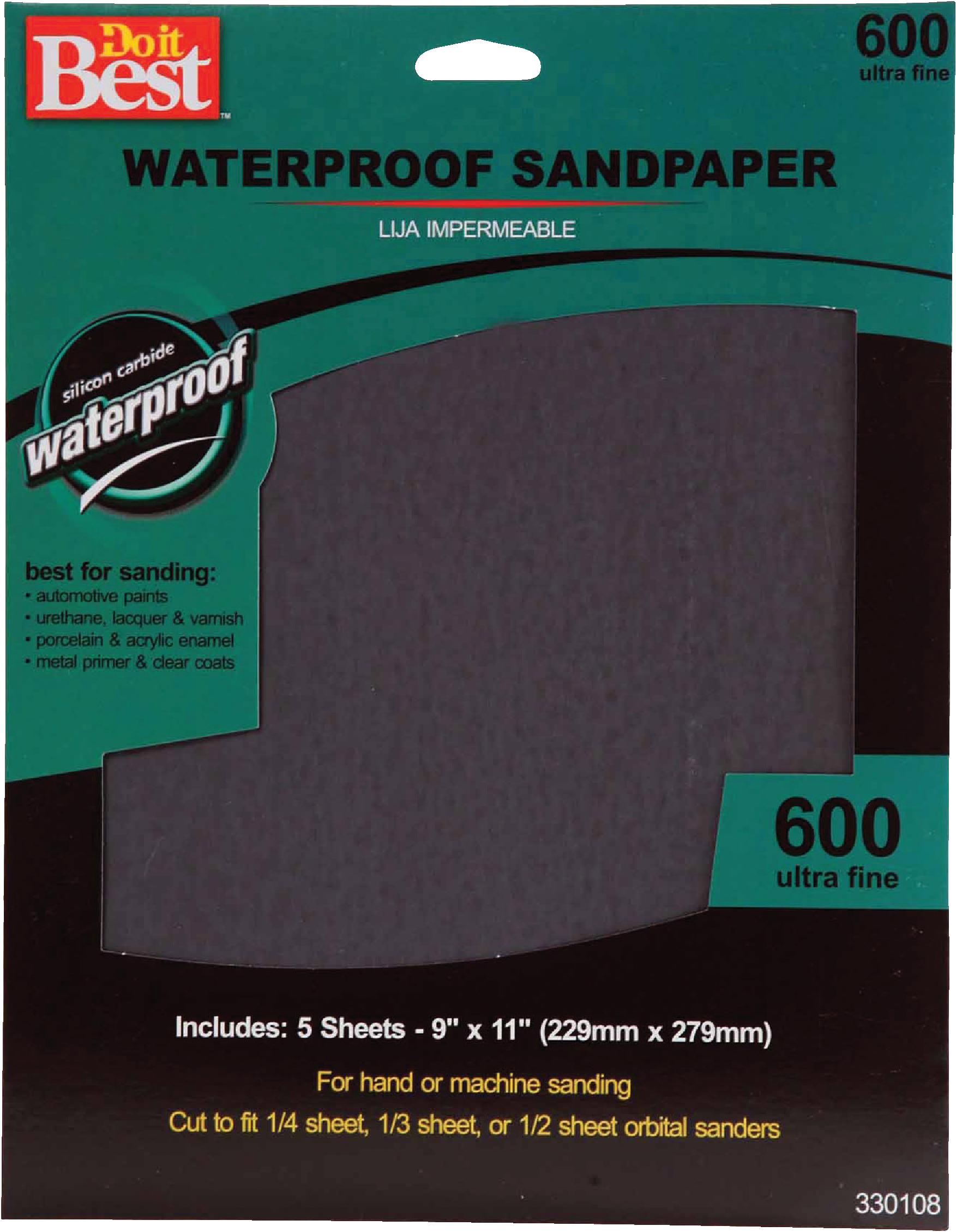Do it Best Waterproof 9 In. x 11 In. 600 Grit Ultra Fine Sandpaper (5-Pack)