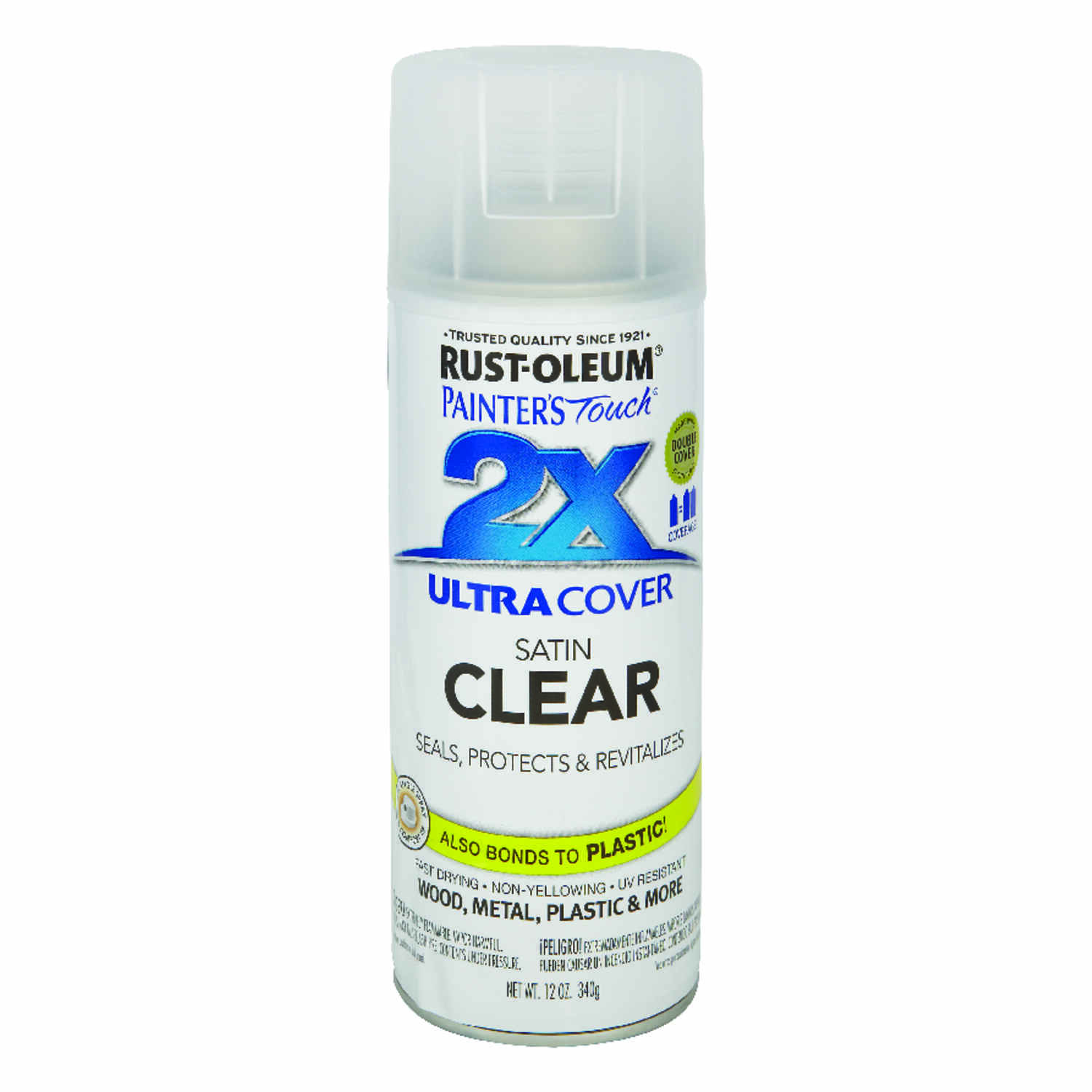 Painter's Touch 2x Ultra Cover Satin Clear Spray Paint 12 Oz