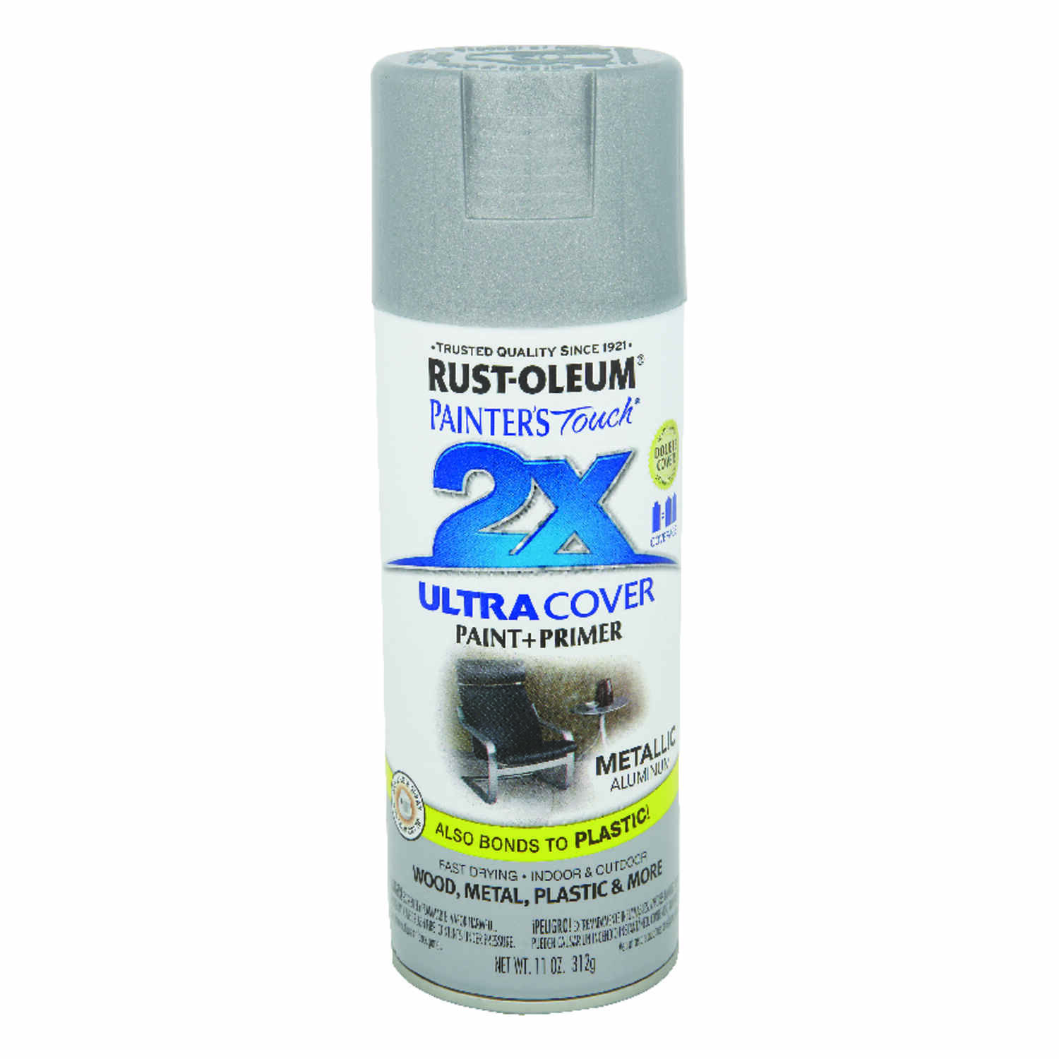 Painter's Touch 2x Ultra Cover 12 Oz. Satin Spray Paint, Aluminum