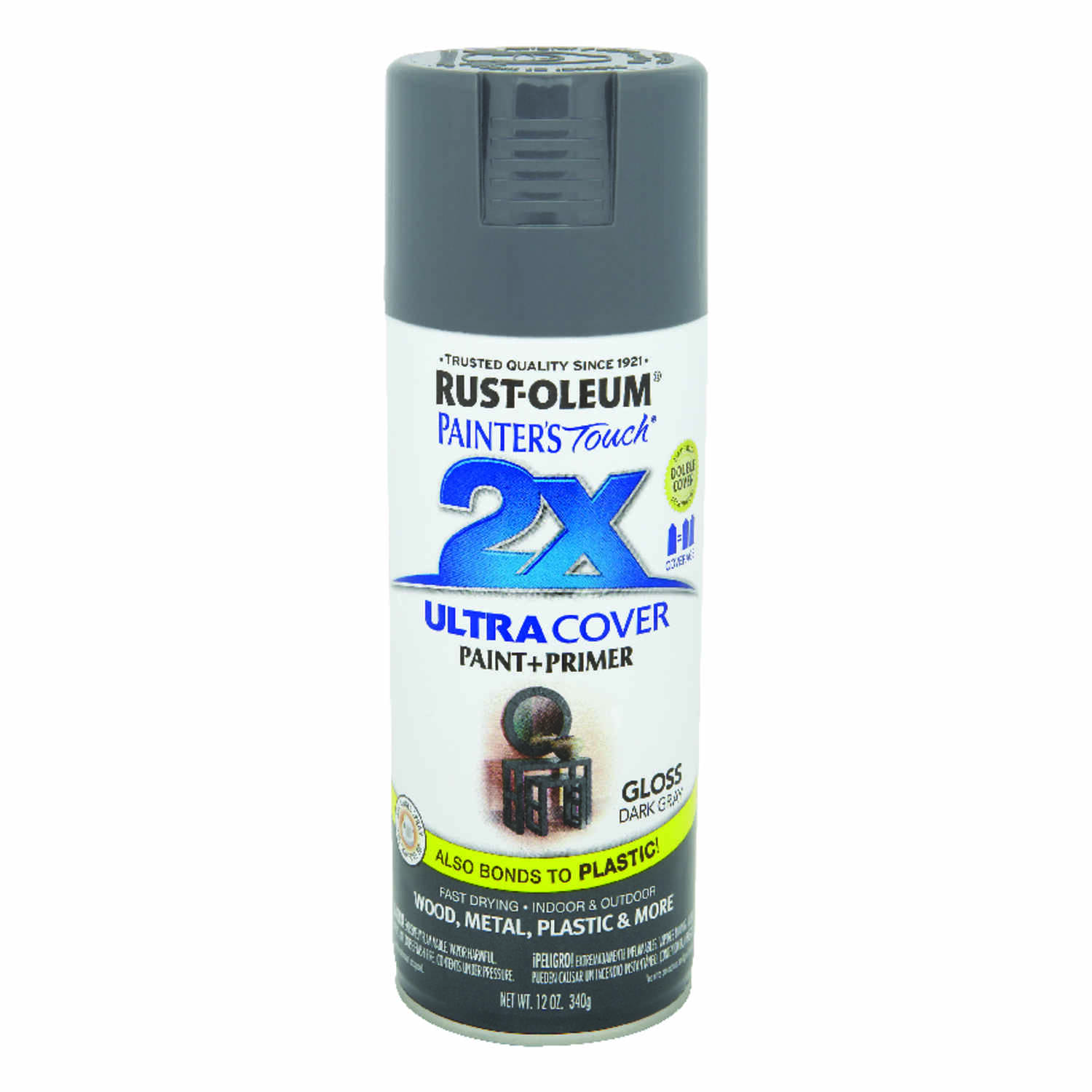 Painter's Touch 2x Ultra Cover 12 Oz. Gloss Dark Gray Spray Paint