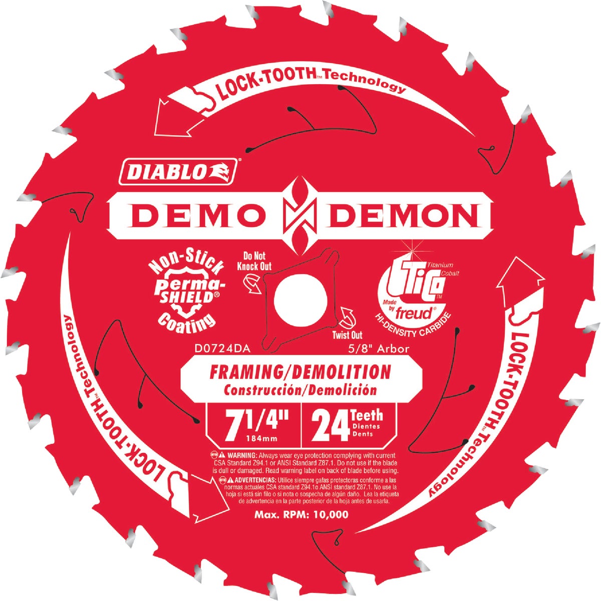 Diablo Demo Demon 7-1/4 In. 24-Tooth Framing/Demolition Circular Saw Blade
