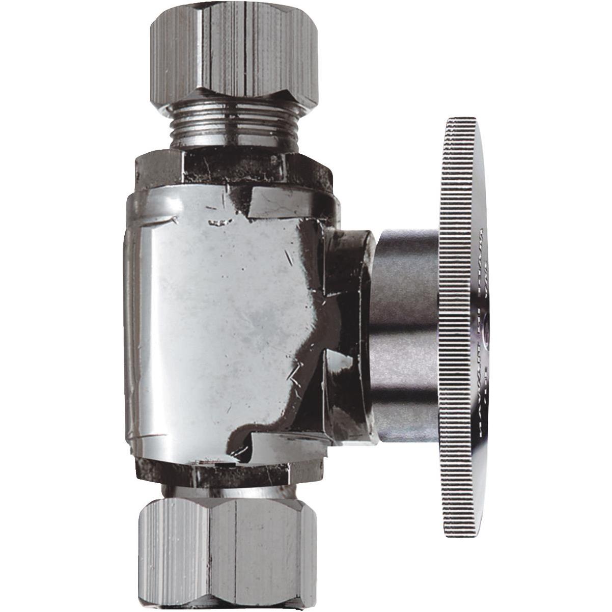 3/8 Inch Compression Chrome Plated Brass Stop Valve With Quarter Turn Shut-off