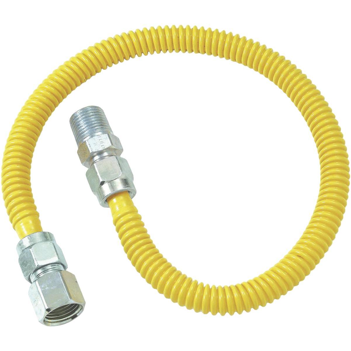 1/2 In. Od X 36 In. Coated Stainless Steel Gas Connector, 1/2 In. Fip X 1/2 In. Mip
