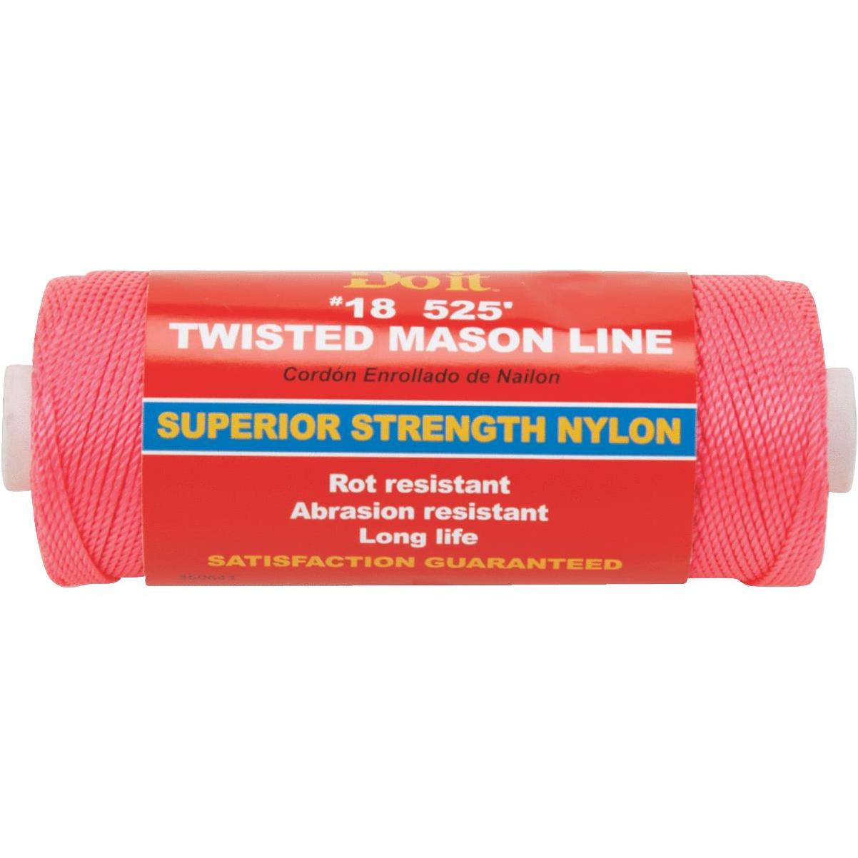 525 Ft. Fluorescent Pink Twisted Nylon Mason Line - 100% Nylon, 170 Lb Strength