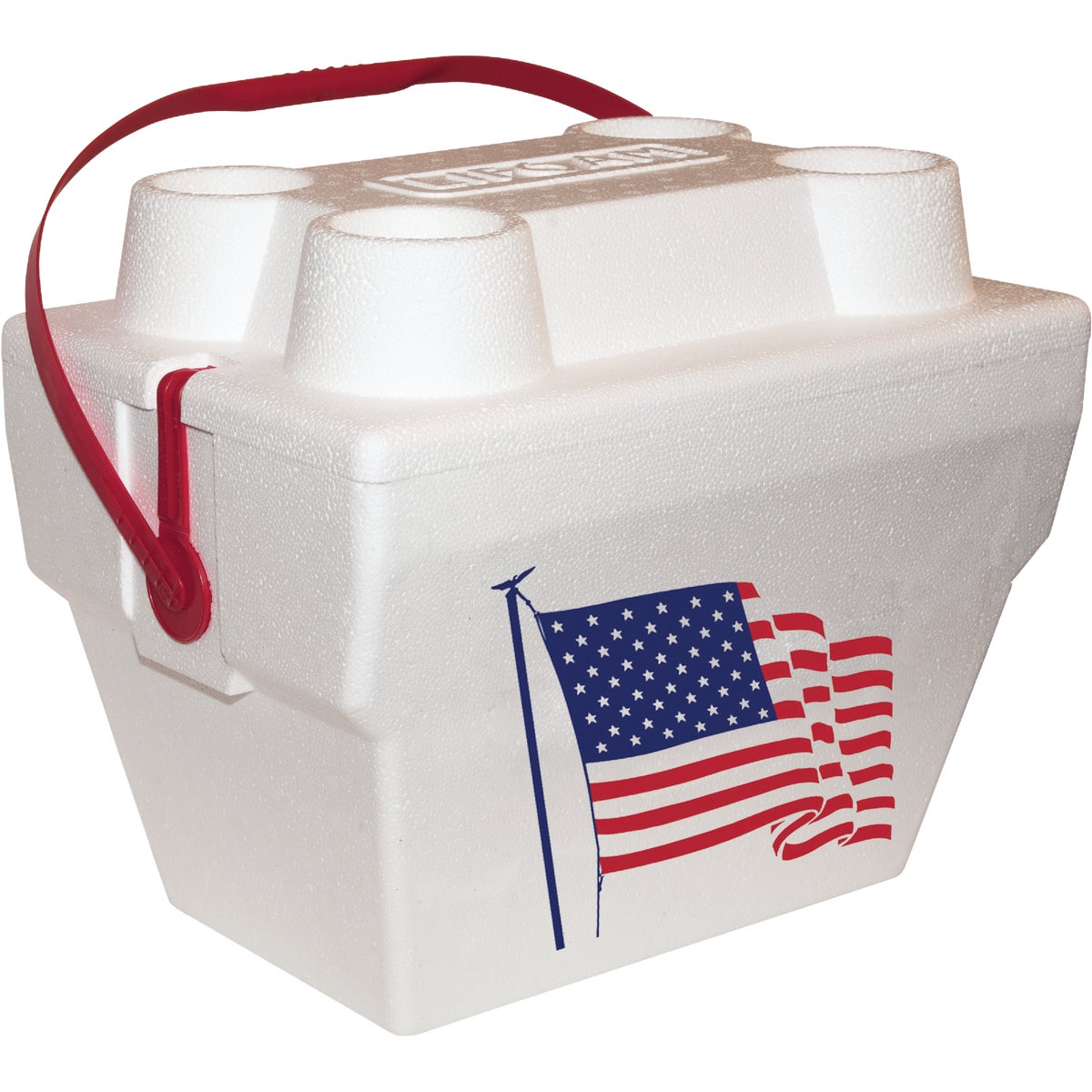 17 Quart American Flag Cooler With Lid Lock And Plastic Handle