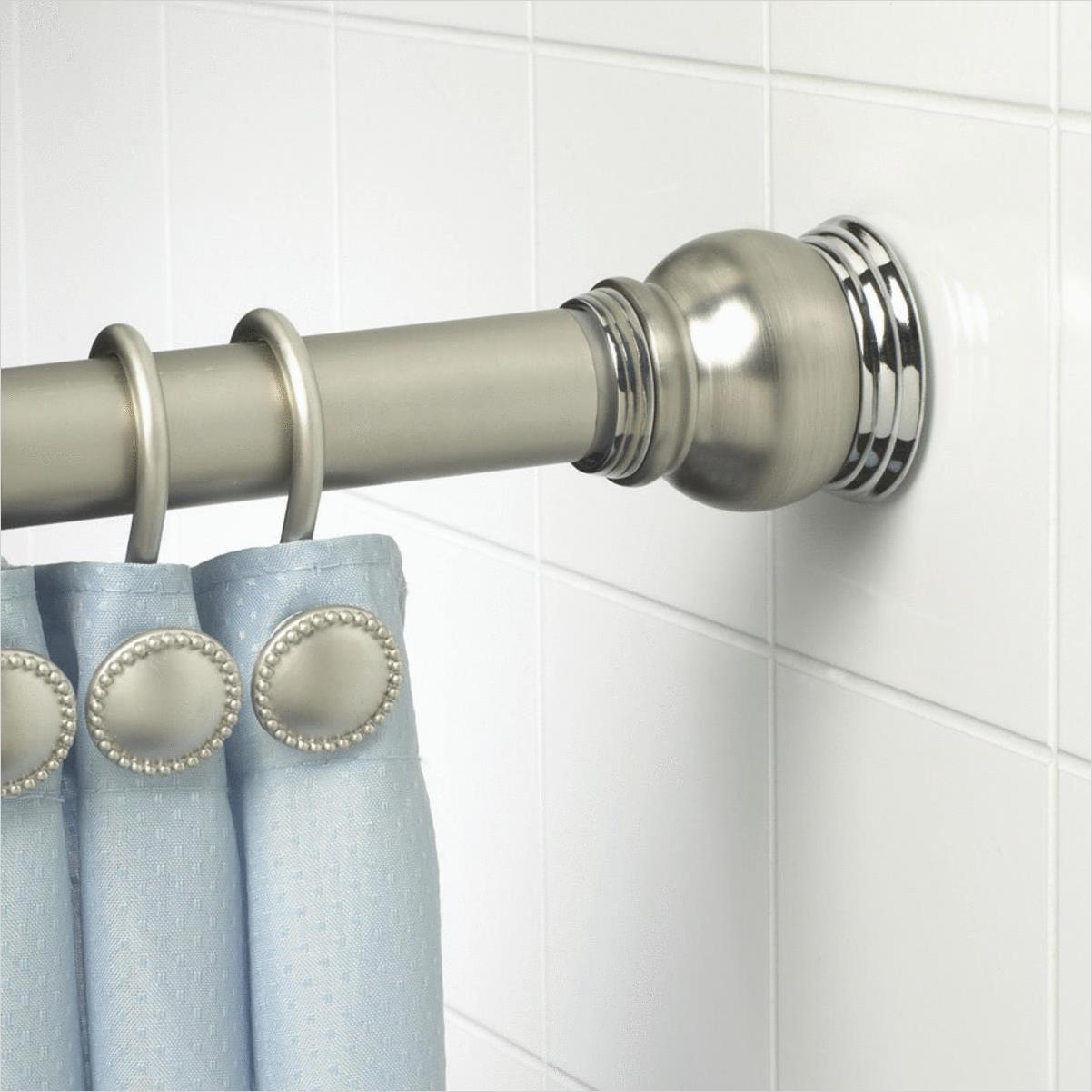 Zenna Home 72 In. Adjustable Tension Finial Shower Rod Satin Nickel