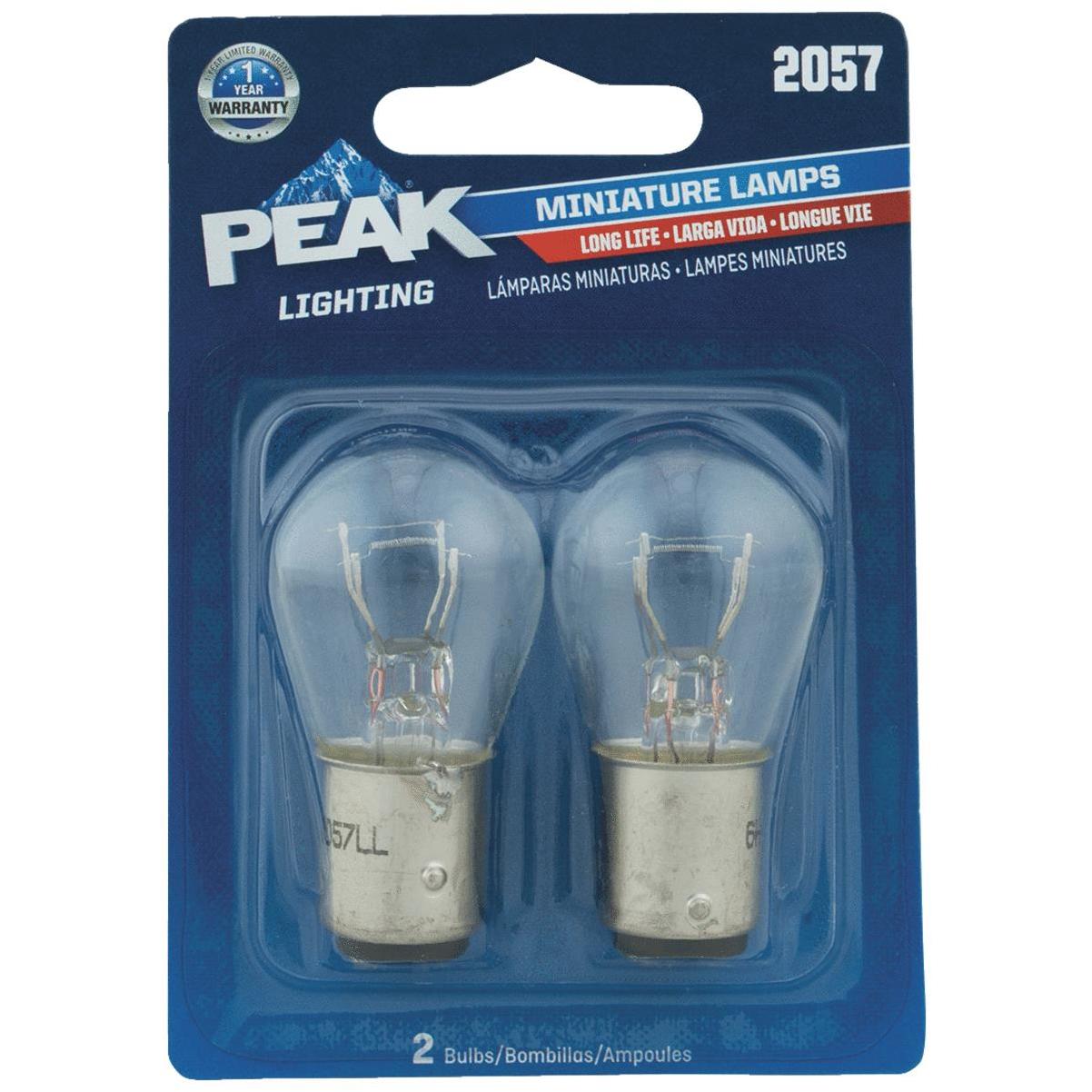 PEAK 2057 12.8/14V Mini Incandescent Automotive Bulb (2-Pack)