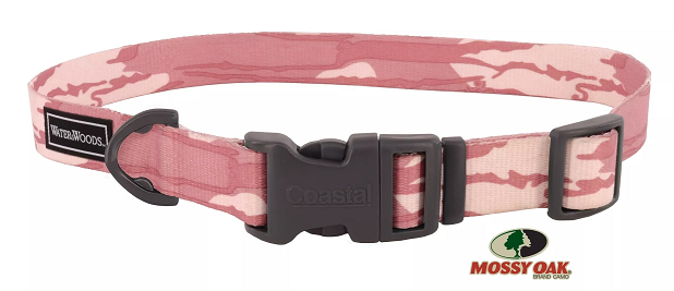 Dog Collar Bottomland Pink Medium 1" x 14' to 20"