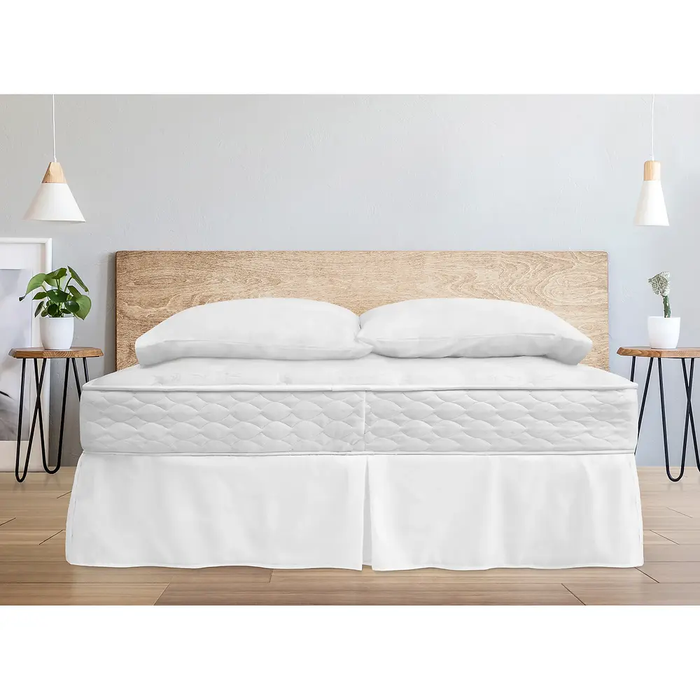 BEDSKIRT - WOVEN MICROFIBER - QUEEN 60X80+14 WHITE